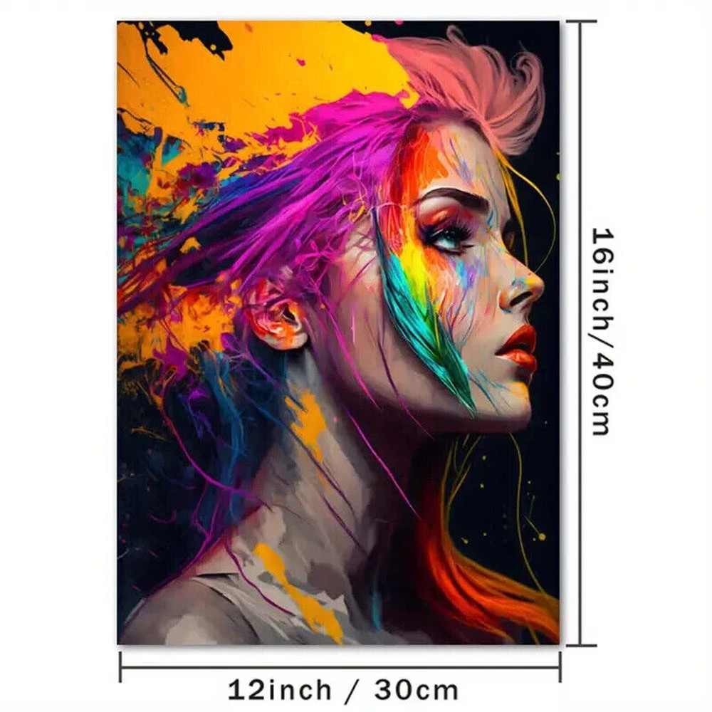 Stunning Abstract Splash Of Color Female Canvas Print NEW! 12 in x 16 in Home & Garden:Home Décor:Posters & Prints Style Your Walls